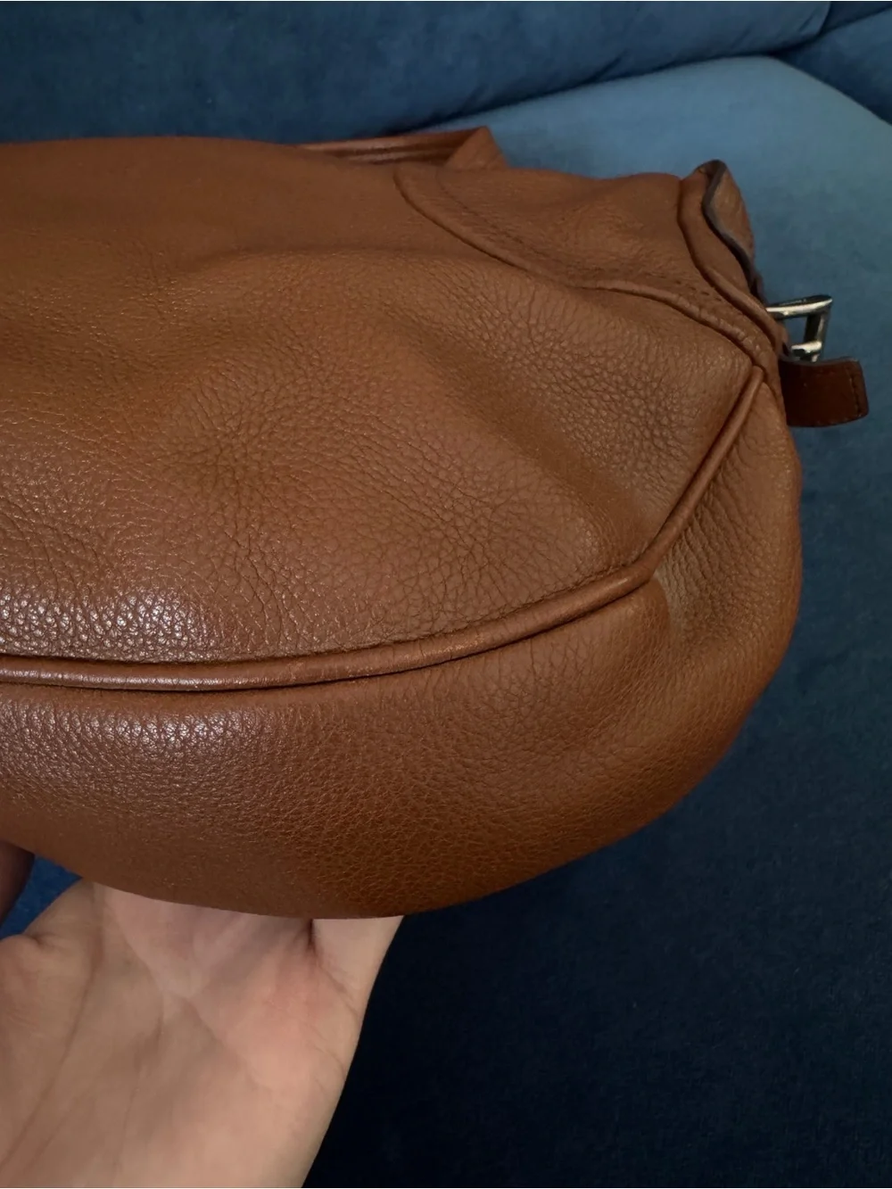 Prada Pebble Leather‎ Dark Brown Hobo Bag